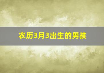 农历3月3出生的男孩