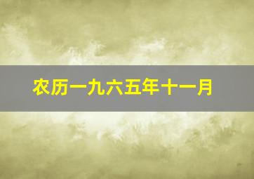 农历一九六五年十一月