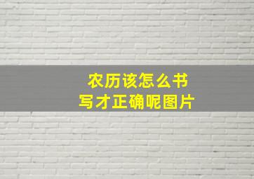 农历该怎么书写才正确呢图片