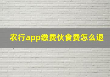 农行app缴费伙食费怎么退