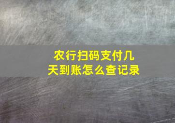 农行扫码支付几天到账怎么查记录