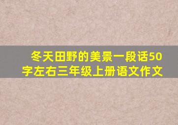 冬天田野的美景一段话50字左右三年级上册语文作文