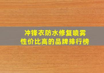 冲锋衣防水修复喷雾性价比高的品牌排行榜