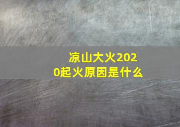 凉山大火2020起火原因是什么