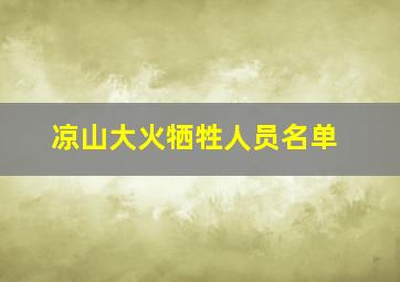 凉山大火牺牲人员名单