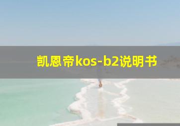 凯恩帝kos-b2说明书