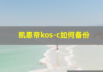 凯恩帝kos-c如何备份