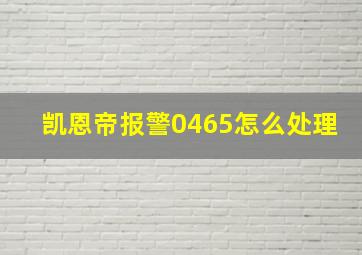 凯恩帝报警0465怎么处理