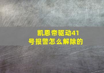 凯恩帝驱动41号报警怎么解除的