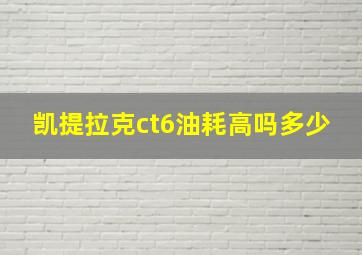 凯提拉克ct6油耗高吗多少