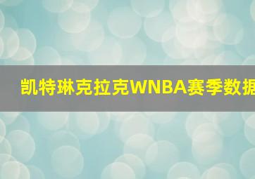 凯特琳克拉克WNBA赛季数据