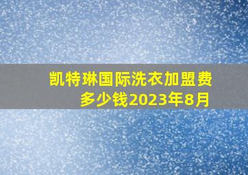 凯特琳国际洗衣加盟费多少钱2023年8月