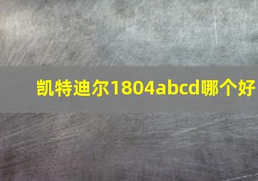 凯特迪尔1804abcd哪个好