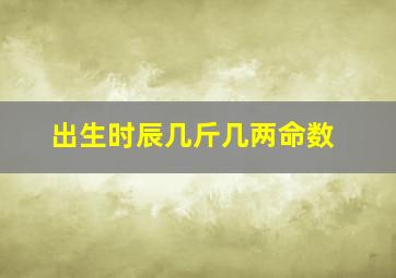 出生时辰几斤几两命数