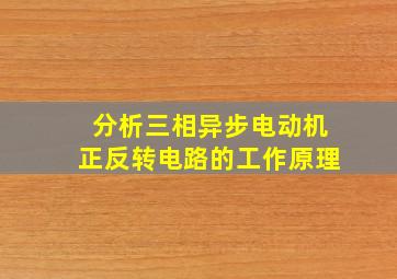 分析三相异步电动机正反转电路的工作原理