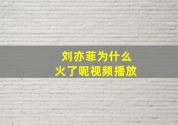 刘亦菲为什么火了呢视频播放