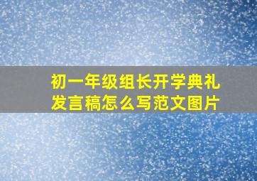 初一年级组长开学典礼发言稿怎么写范文图片