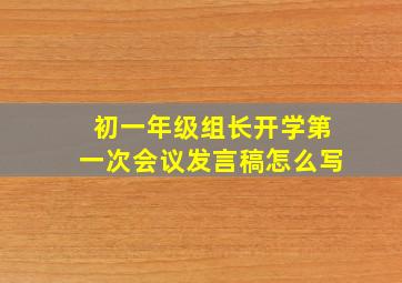 初一年级组长开学第一次会议发言稿怎么写