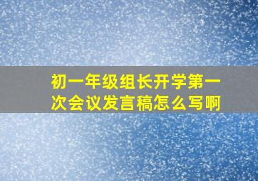 初一年级组长开学第一次会议发言稿怎么写啊