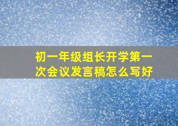 初一年级组长开学第一次会议发言稿怎么写好