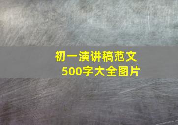 初一演讲稿范文500字大全图片