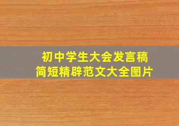 初中学生大会发言稿简短精辟范文大全图片