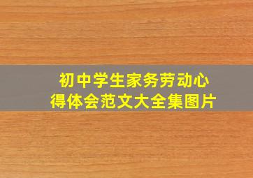 初中学生家务劳动心得体会范文大全集图片