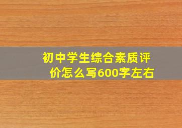 初中学生综合素质评价怎么写600字左右