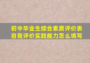 初中毕业生综合素质评价表自我评价实践能力怎么填写