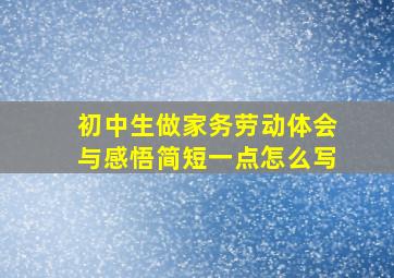 初中生做家务劳动体会与感悟简短一点怎么写