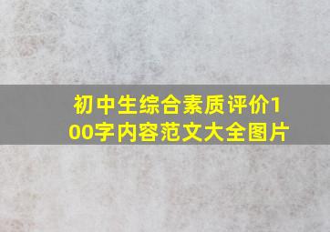 初中生综合素质评价100字内容范文大全图片