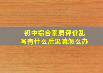 初中综合素质评价乱写有什么后果嘛怎么办