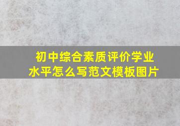 初中综合素质评价学业水平怎么写范文模板图片