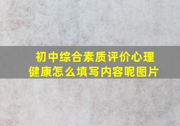 初中综合素质评价心理健康怎么填写内容呢图片