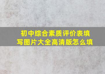 初中综合素质评价表填写图片大全高清版怎么填