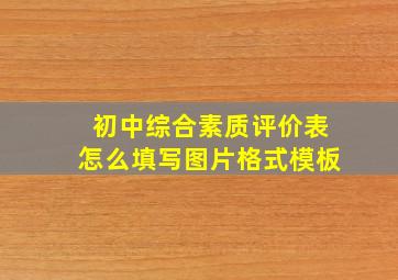 初中综合素质评价表怎么填写图片格式模板