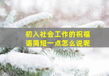 初入社会工作的祝福语简短一点怎么说呢