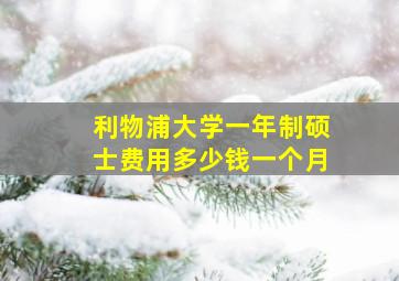 利物浦大学一年制硕士费用多少钱一个月