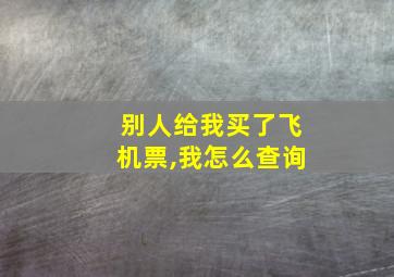 别人给我买了飞机票,我怎么查询