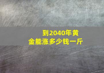 到2040年黄金能涨多少钱一斤