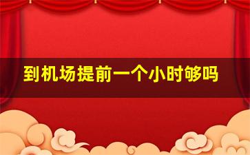 到机场提前一个小时够吗