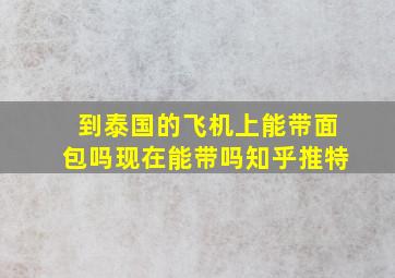 到泰国的飞机上能带面包吗现在能带吗知乎推特