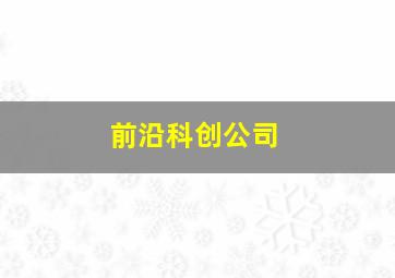 前沿科创公司