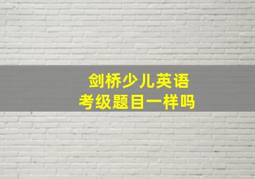 剑桥少儿英语考级题目一样吗