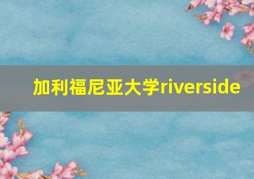 加利福尼亚大学riverside