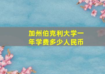 加州伯克利大学一年学费多少人民币