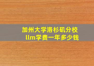 加州大学洛杉矶分校llm学费一年多少钱