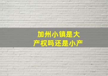 加州小镇是大产权吗还是小产