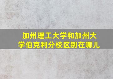 加州理工大学和加州大学伯克利分校区别在哪儿