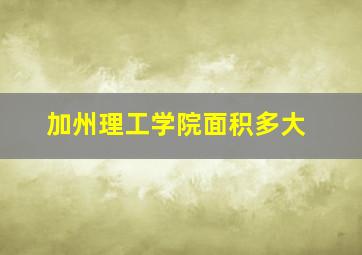 加州理工学院面积多大